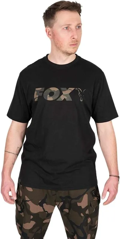 Fox Black & Camo Logo T-Shirt Size L