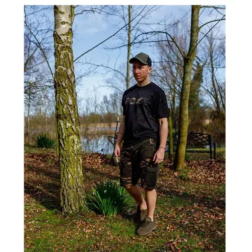 Fox Black & Camo Logo T-Shirt Size L