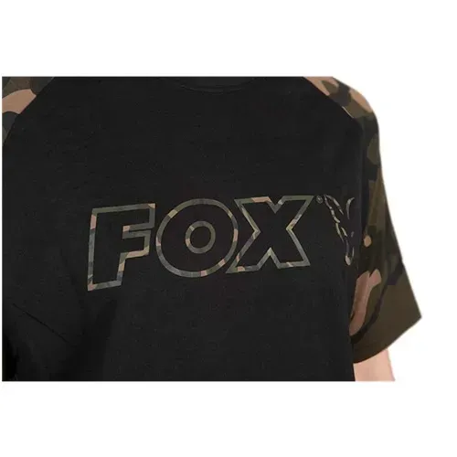 Fox Black/Camo Outline Print T Shirt Black 3XL
