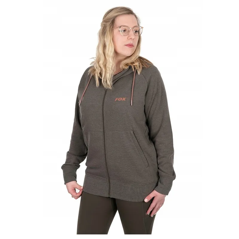FOX WOMEN'S CLOTHING ZIPPED HOODIE OLIVE MARL MAUVE UK8 10 EU36 38 SIZE S CWC001