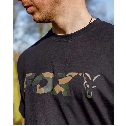 Fox Black/Camo Logo T Shirt Size M