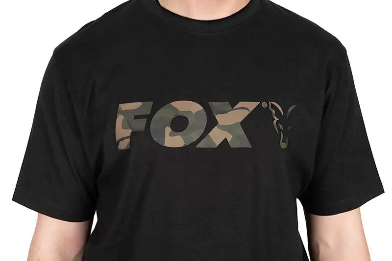 Fox Black/Camo Logo T Shirt Size M
