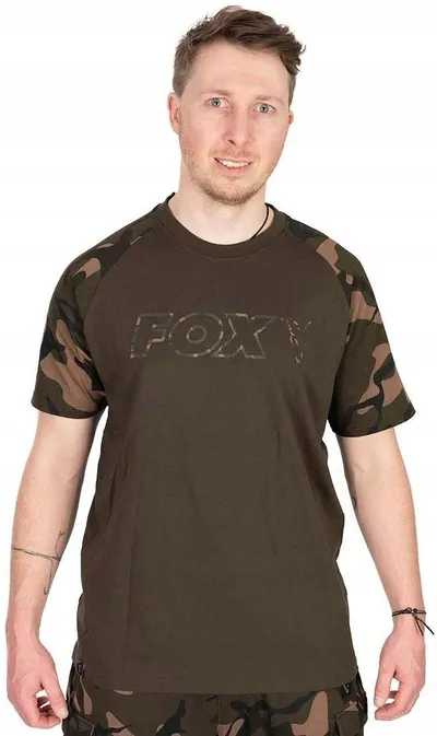 Fox Khaki/Camo Outline Print T Shirt Size M