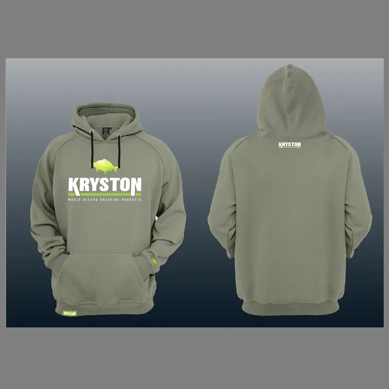 KRYSTON HOODLE WITH LOGO & ZIPPER GREEN OLIVE SIZE 2XL KR CL1324