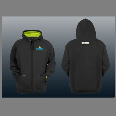 KRYSTON HOODLE WITH LOGO & ZIPPER BLACK SIZE XL KR CL1319