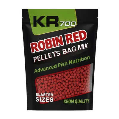 Krom Quality KR700 Pellets Bag Mix Robin Red 3/4'5/6mm 800g