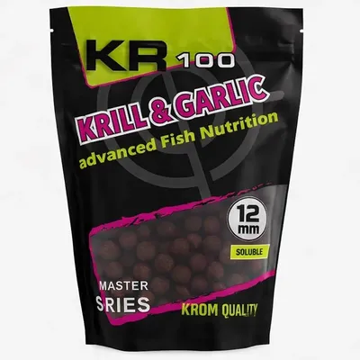 Krom Quality KR100 Boilies Solubles Krill & Garlic 12mm 800g