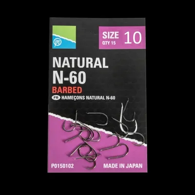 PRESTON INNOVATIONS NATURAL N60 BARBED SIZE 10 P0150101