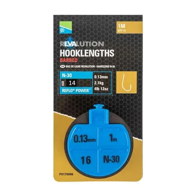 PRESTON INNOVATIONS REVALUTION HOOKLENGTHS N30 SIZE 14 P0170006