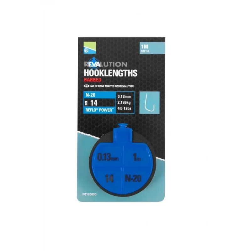 PRESTON INNOVATIONS REVALOTIUN HOOKLENGTHS N20 SIZE 14 P0170030