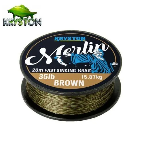 KRYSTON MERLIN FAST SINKING BRAID GRAVEL BROWN 25LB 20M KR ME10