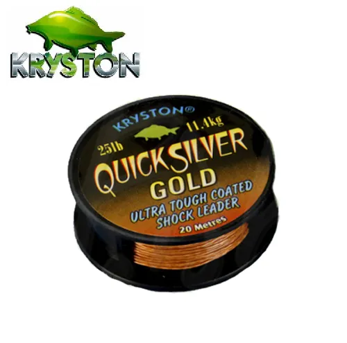 KRYSTON QUICKSILVER GOLD COATED SHOCK LEADER BROWN 45LB 20M KR QS6