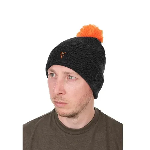 Fox Collection Bobble Hat Black & Orange