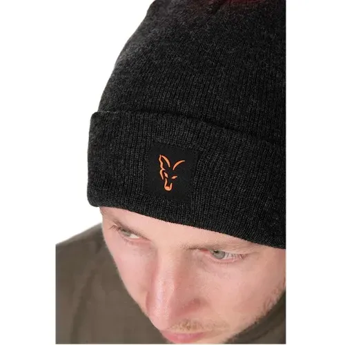 Fox Collection Bobble Hat Black & Orange