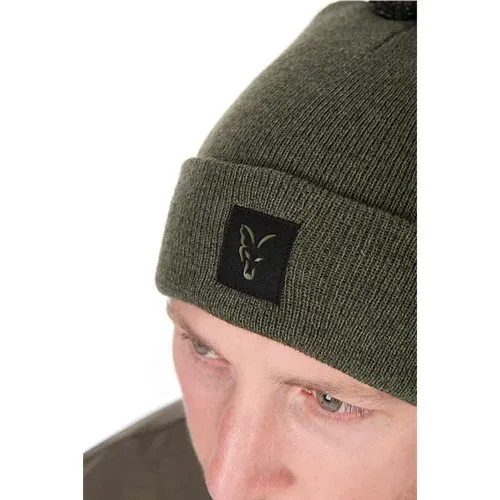 Fox Collection Bobble Hat Green & Black