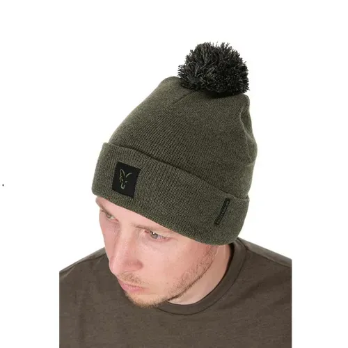 Fox Collection Bobble Hat Green & Black