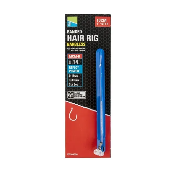 PRESTON INNOVATIONS BANDED HAIR RIG 4 10CM MCM B SIZE12 P0160022