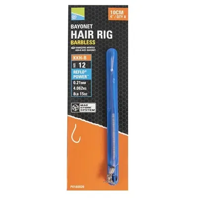 Preston Innovation Kkh B Bayonet Hair Risgs 4" 10cm 16 Kkh B