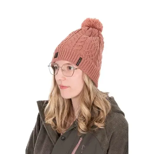 Fox Gorro Ladies Knitted Bobble Pink